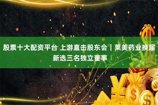 股票十大配资平台 上游直击股东会｜莱美药业换届 新选三名独立董事